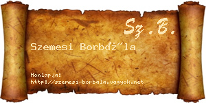 Szemesi Borbála névjegykártya